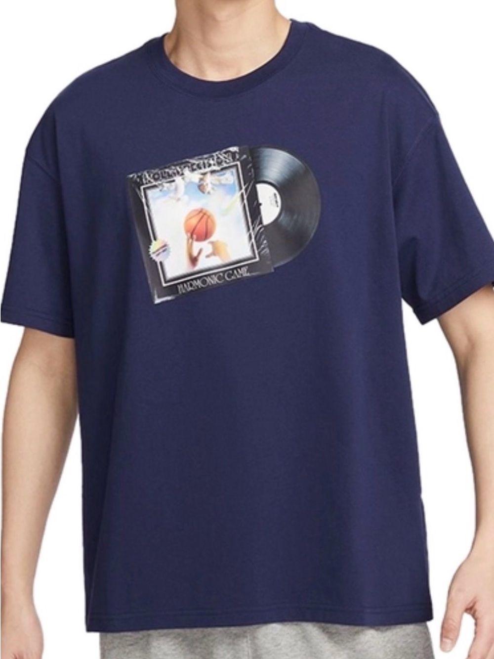 Nike Navy Blue Vinyl Soul Max90 Basketball Tee Shirt Mens M NWT